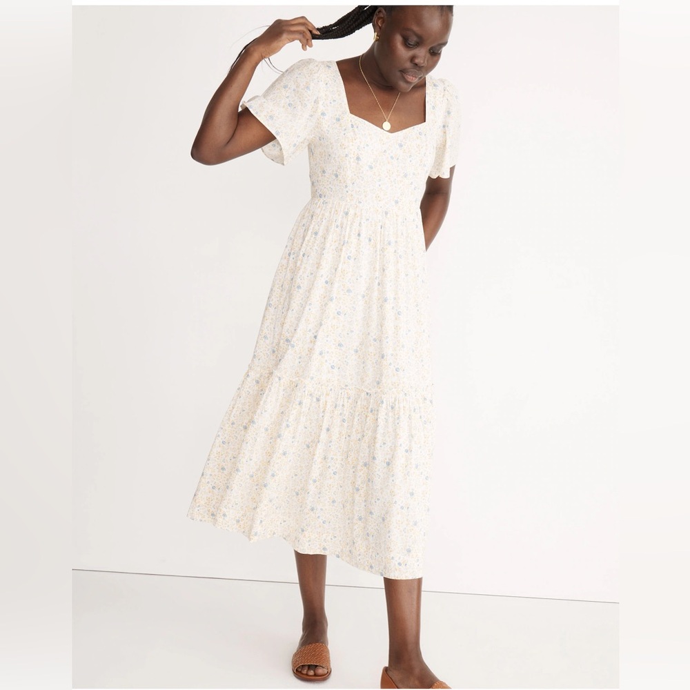 Madewell Flutter-Sleeve Tiered Maxi Dress
